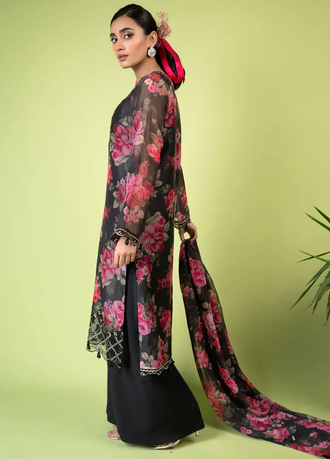 Mah-e-Meer by Meeral Embroidered Khaadi Net Suits Unstitched 3 Piece MRL24M Mehroosh - Summer Collection