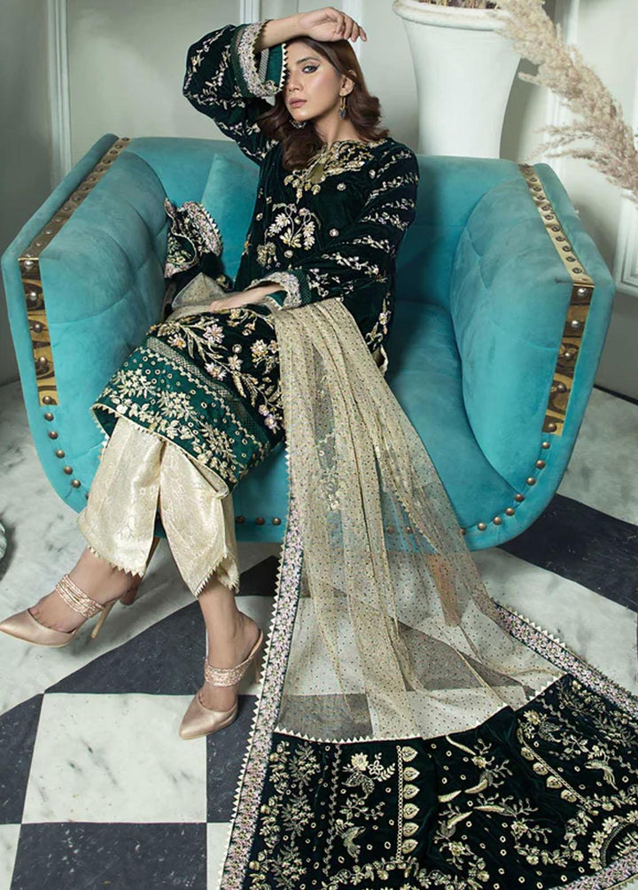 Mah-e-Noor by Aroshi Embroidered Velvet Suits Unstitched 3 Piece ASH22MN NISA - Luxury Collection