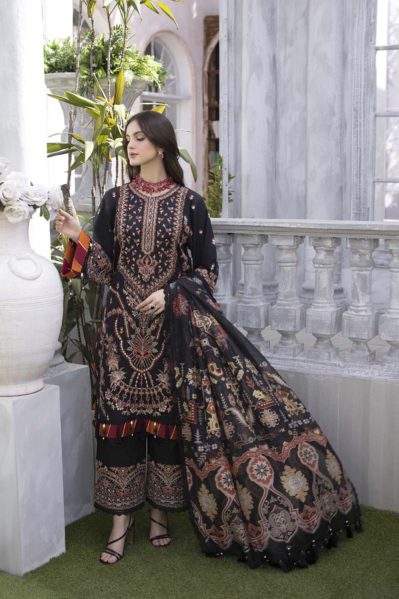 Husn E Adaa by Maham Sultan Unstitched Embroidered Lawn 3 Piece Suit MS26UHA Mahrukh - Lawn Collection