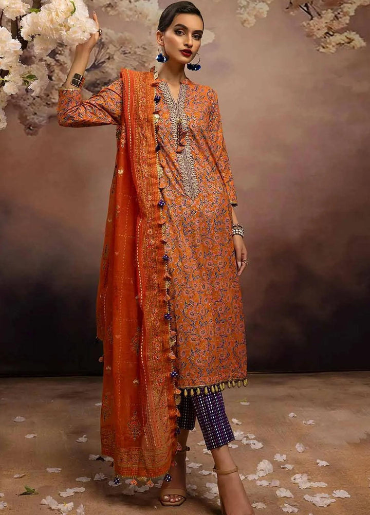 Maharani Muse By Gul Ahmed Embroidered Lawn Suits Unstitched 3 Piece GA23MM CN-32028 - Festive Collection