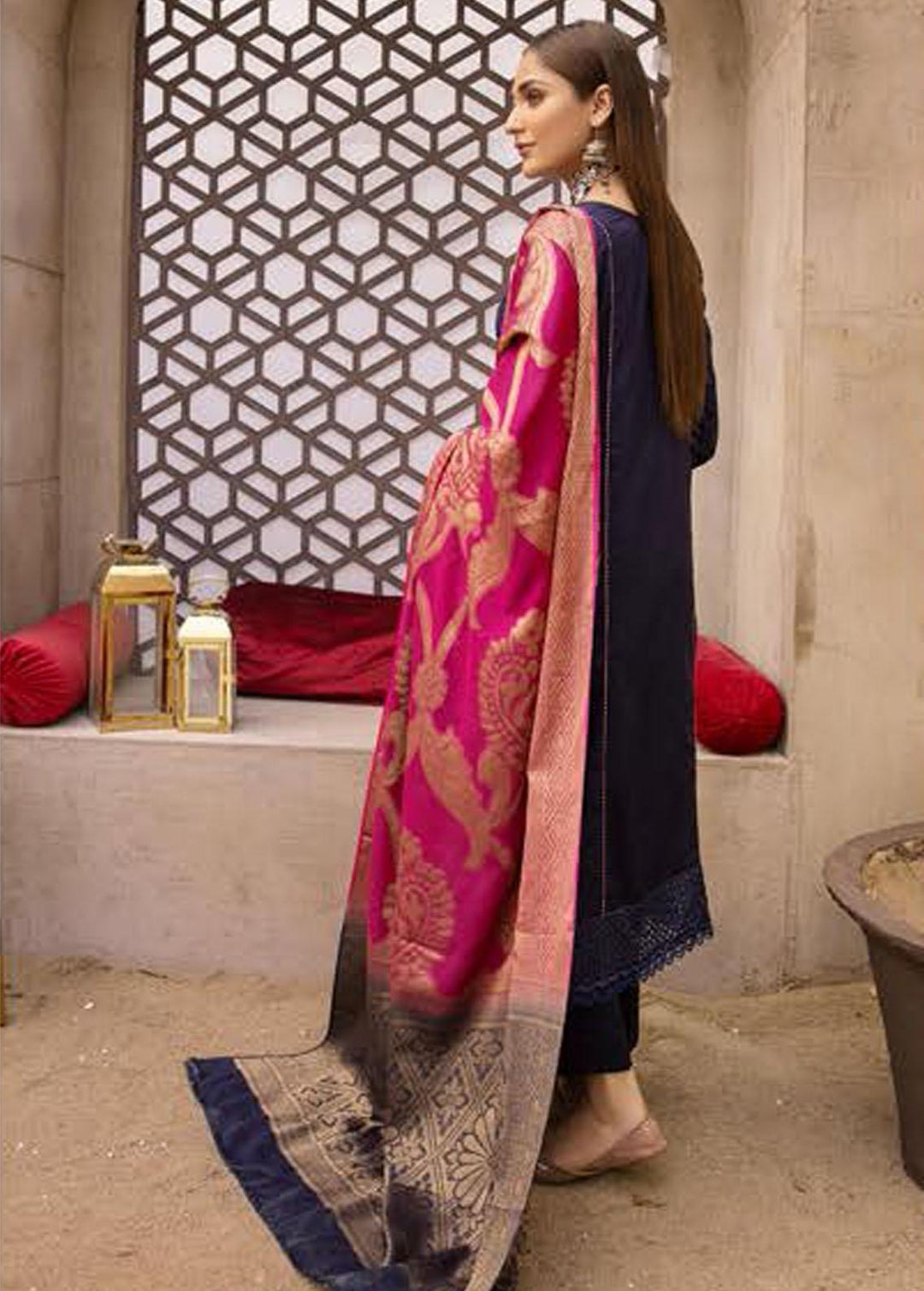 Mahee's By Riaz Arts Chikankari Viscose Suits Unstitched 3 Piece RA22V 01 - Winter Collection