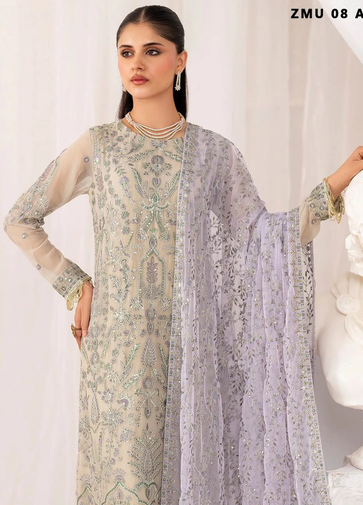 Maheer by Zarif Embroidered Chiffon Suits Unstitched 3 Piece ZF24MH ZMU 08 Afsanah - Formals Collection