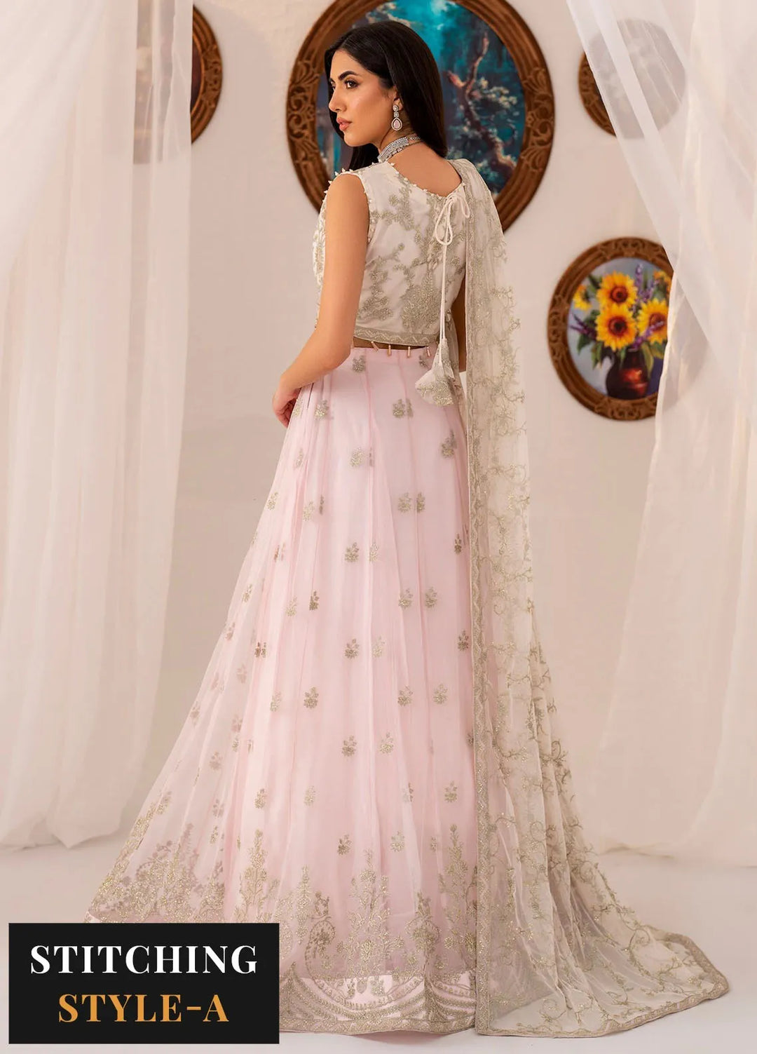 Maheer by Zarif Embroidered Net Suits Unstitched 3 Piece ZF24MH ZMU 01 Pearl - Formals Collection