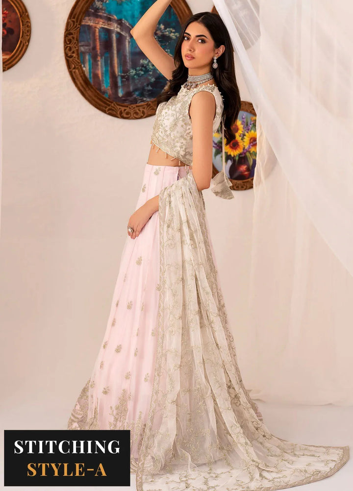 Maheer by Zarif Embroidered Net Suits Unstitched 3 Piece ZF24MH ZMU 01 Pearl - Formals Collection