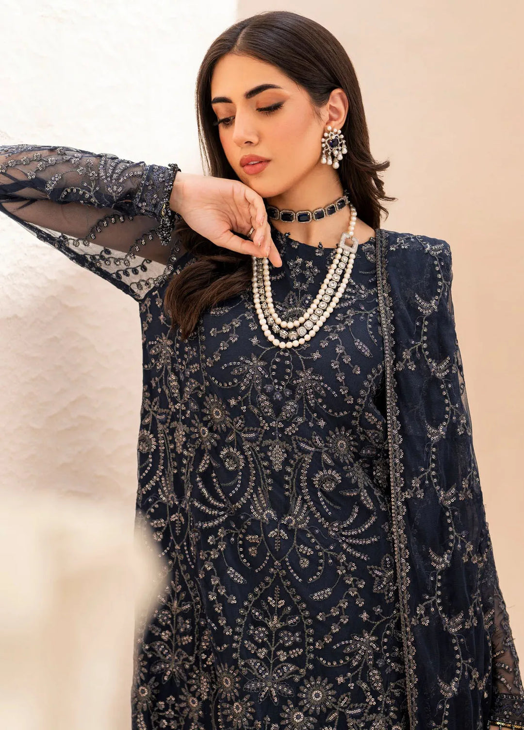 Maheer by Zarif Embroidered Net Suits Unstitched 3 Piece ZF24MH ZMU 02 Ilana - Formals Collection