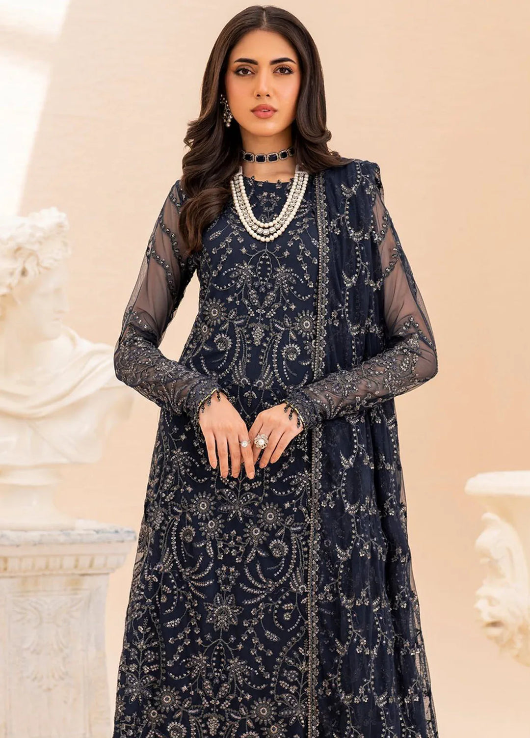 Maheer by Zarif Embroidered Net Suits Unstitched 3 Piece ZF24MH ZMU 02 Ilana - Formals Collection