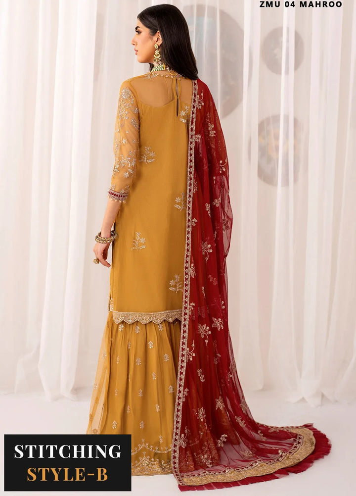 Maheer by Zarif Embroidered Net Suits Unstitched 3 Piece ZF24MH ZMU 04 Mahroo - Formals Collection