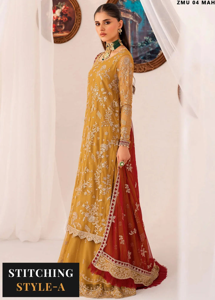 Maheer by Zarif Embroidered Net Suits Unstitched 3 Piece ZF24MH ZMU 04 Mahroo - Formals Collection