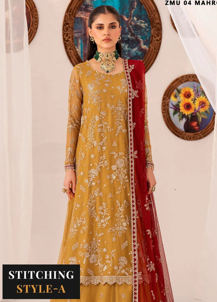 Maheer by Zarif Embroidered Net Suits Unstitched 3 Piece ZF24MH ZMU 04 Mahroo - Formals Collection