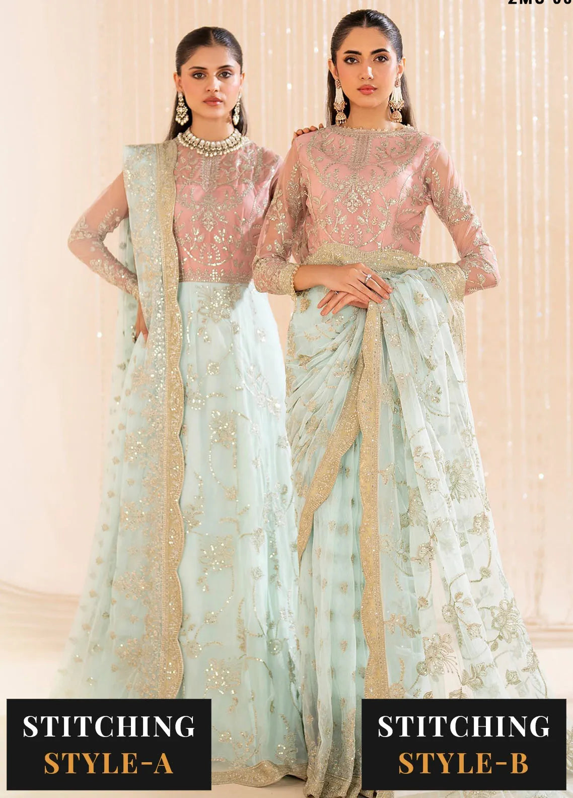 Maheer by Zarif Embroidered Net Suits Unstitched 3 Piece ZR25UF ZMU 06 ...