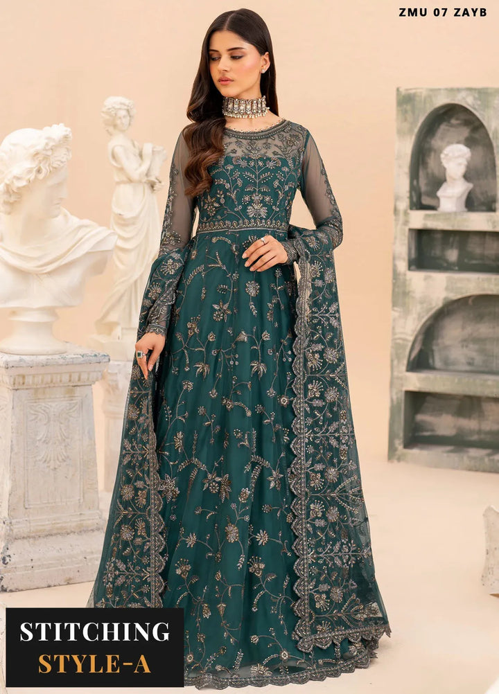 Maheer by Zarif Embroidered Net Suits Unstitched 3 Piece ZF24MH ZMU 07 Zayb - Formals Collection