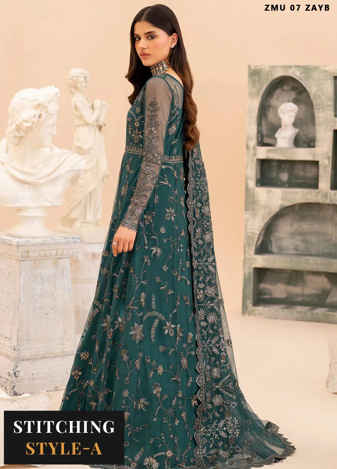 Maheer by Zarif Embroidered Net Suits Unstitched 3 Piece ZF24MH ZMU 07 Zayb - Formals Collection