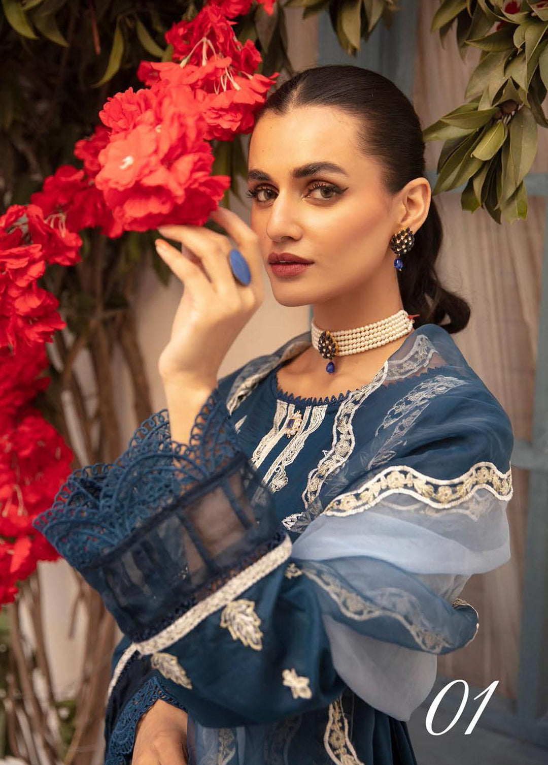Mahees By Riaz Arts Embroidered Lawn Suits Unstitched 3 Piece RA23-M12 02 - Summer Collection