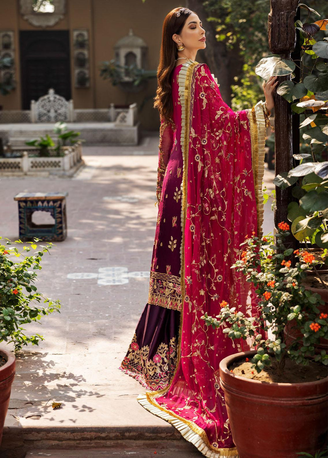Mahermah By Emaan Adeel Embroidered Chiffon Suits Unstitched 3 Piece EA22-M2 MB-202 - Bridal Collection