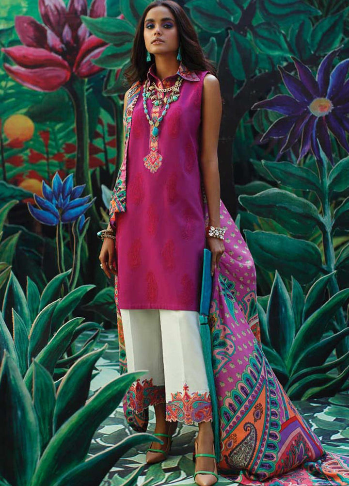 Mahgul Embroidered Lawn Suits Unstitched 3 Piece MG21LR MLL21-06 - Luxury Collection