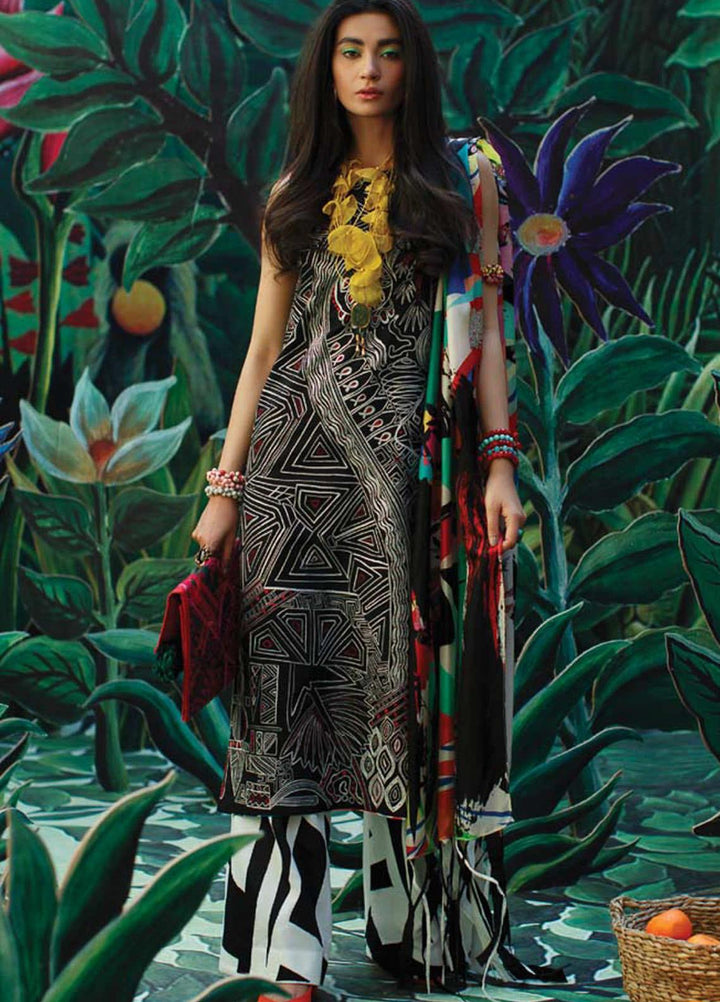 Mahgul Embroidered Lawn Suits Unstitched 3 Piece MG21LR MLL21-07 - Luxury Collection