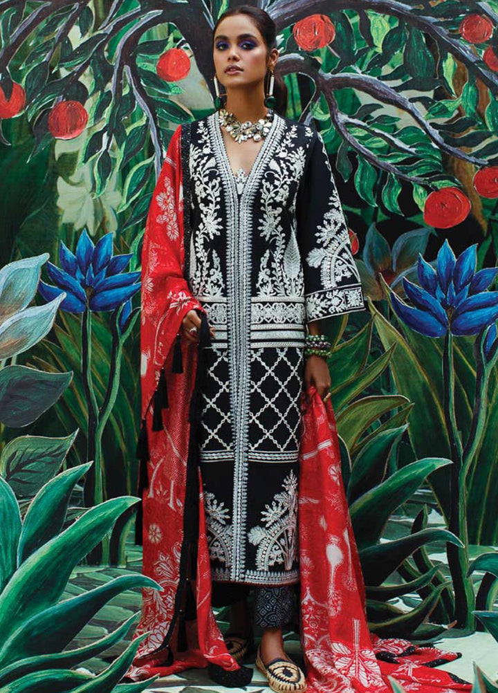 Mahgul Embroidered Lawn Suits Unstitched 3 Piece MG21LR MLL21-10 - Luxury Collection