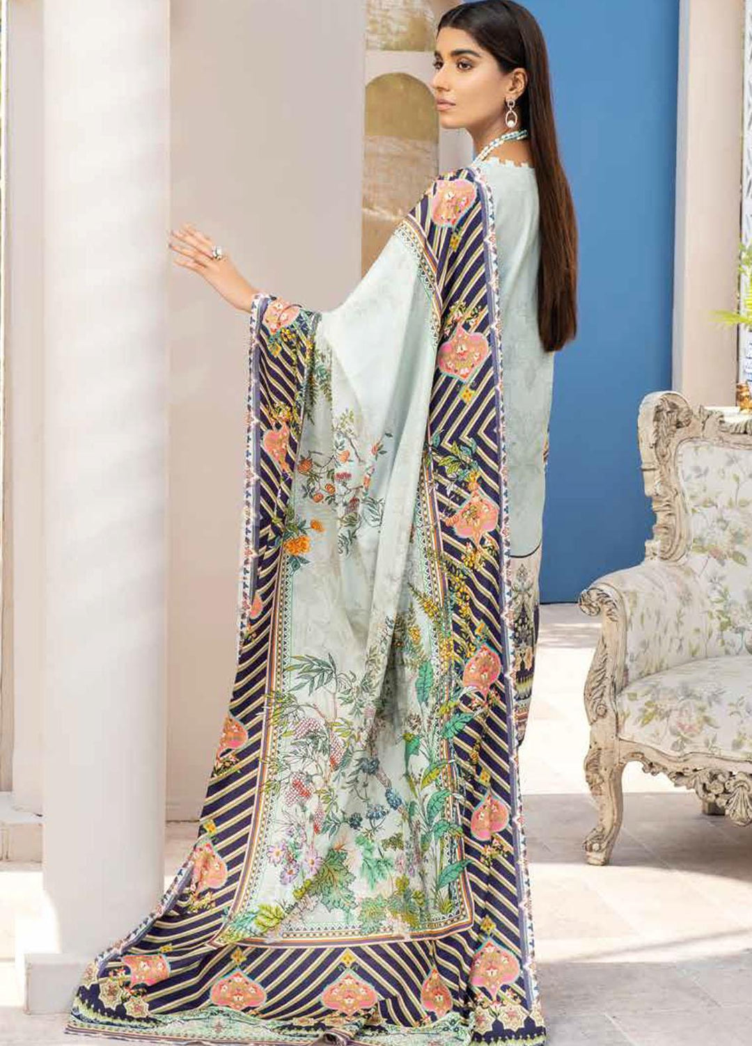 Mahi By Rang Rasiya Embroidered Cottel Linen Suits Unstitched 3 Piece RR21M 01 Hazely - Winter Collection