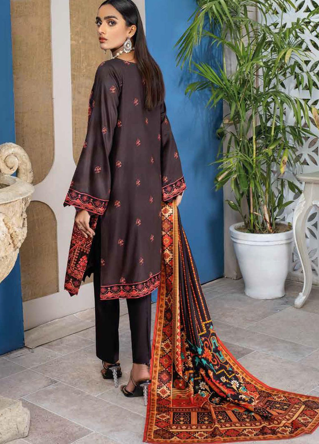 Mahi By Rang Rasiya Embroidered Cottel Linen Suits Unstitched 3 Piece RR21M 02 Treesa - Winter Collection