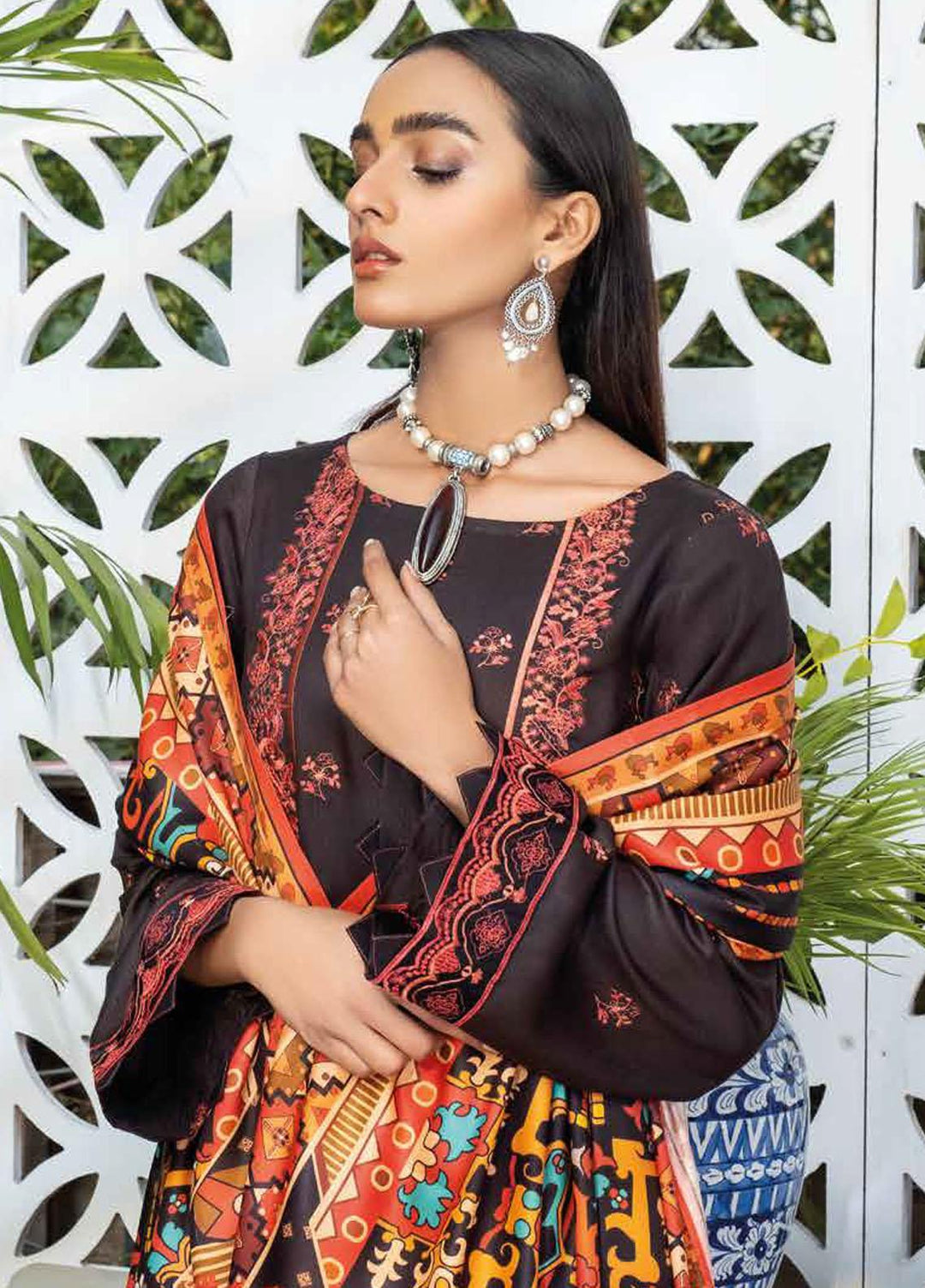 Mahi By Rang Rasiya Embroidered Cottel Linen Suits Unstitched 3 Piece RR21M 02 Treesa - Winter Collection
