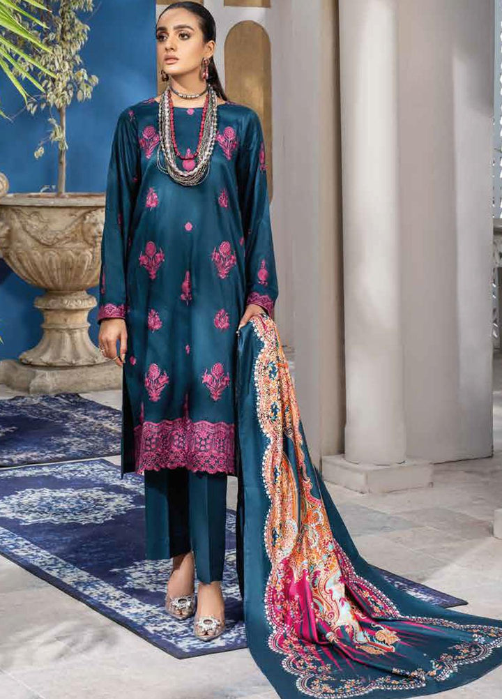 Mahi By Rang Rasiya Embroidered Cottel Linen Suits Unstitched 3 Piece RR21M 03 Batik - Winter Collection