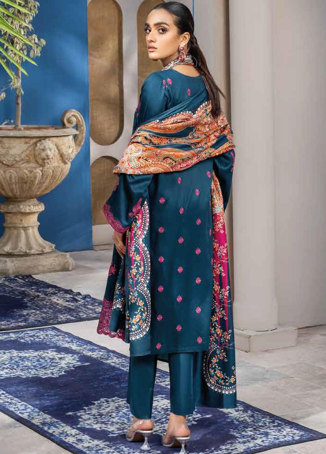 Mahi By Rang Rasiya Embroidered Cottel Linen Suits Unstitched 3 Piece RR21M 03 Batik - Winter Collection