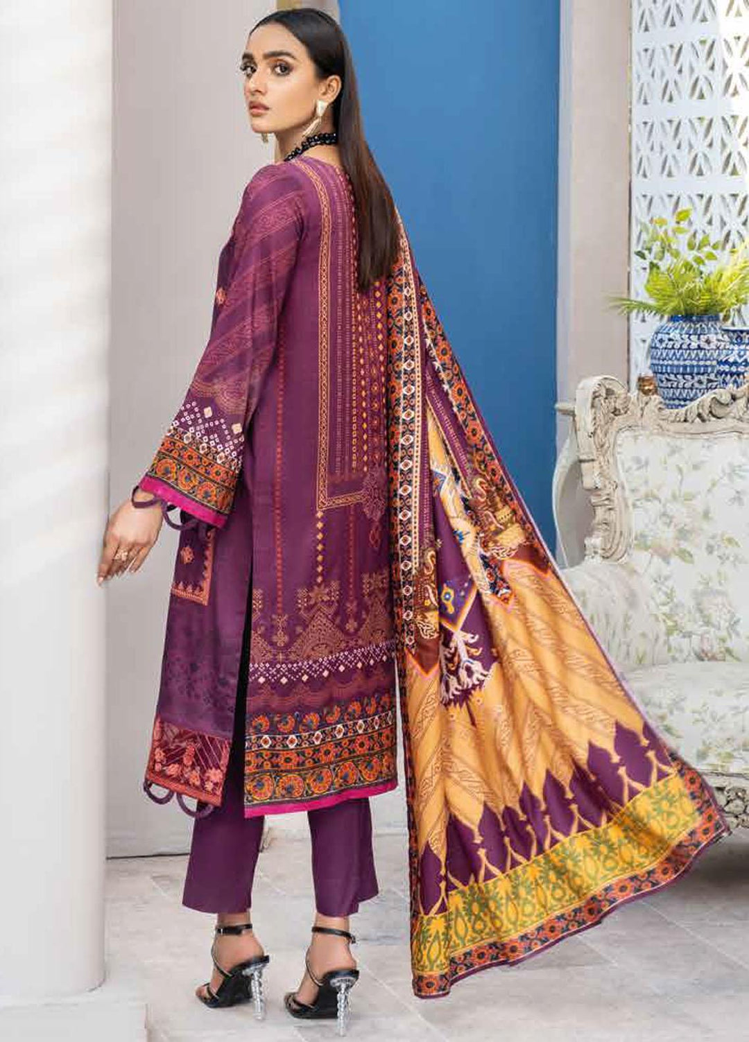 Mahi By Rang Rasiya Embroidered Cottel Linen Suits Unstitched 3 Piece RR21M 04 Lisa - Winter Collection
