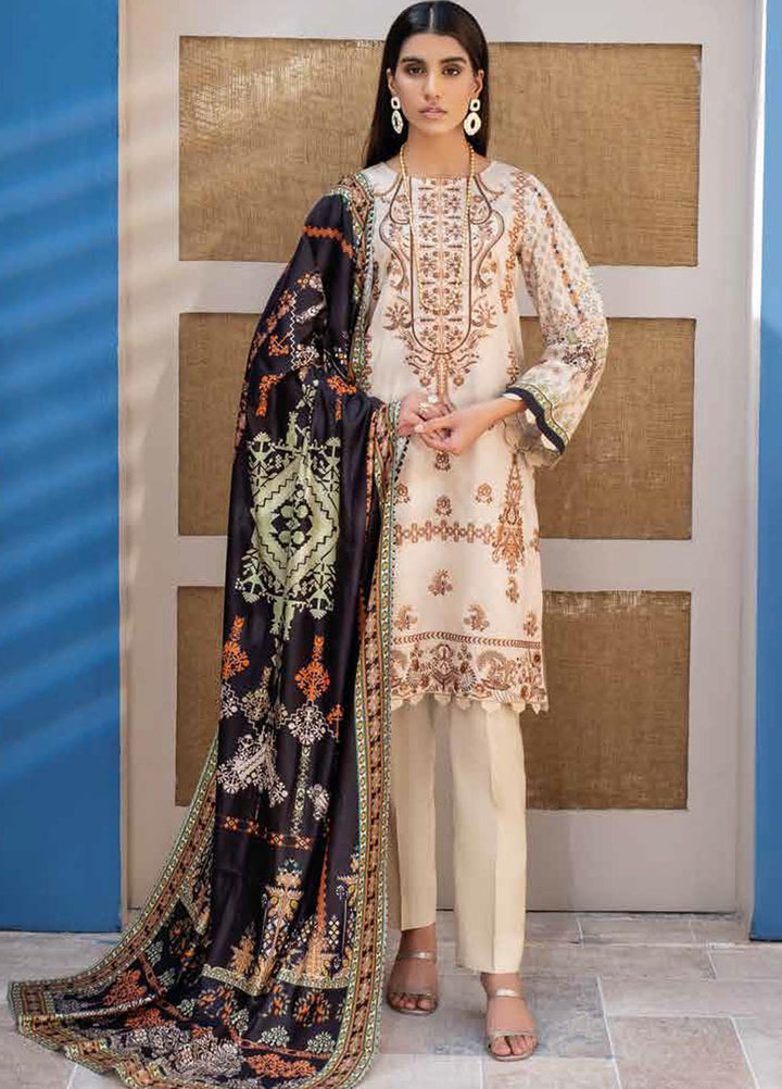 Mahi By Rang Rasiya Embroidered Cottel Linen Suits Unstitched 3 Piece RR21M 05 Genie - Winter Collection