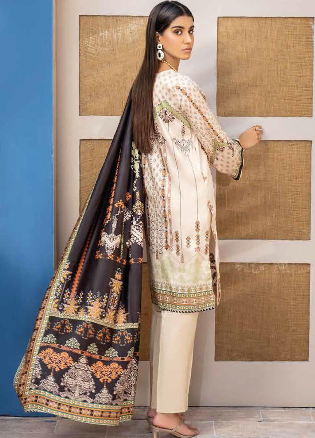 Mahi By Rang Rasiya Embroidered Cottel Linen Suits Unstitched 3 Piece RR21M 05 Genie - Winter Collection
