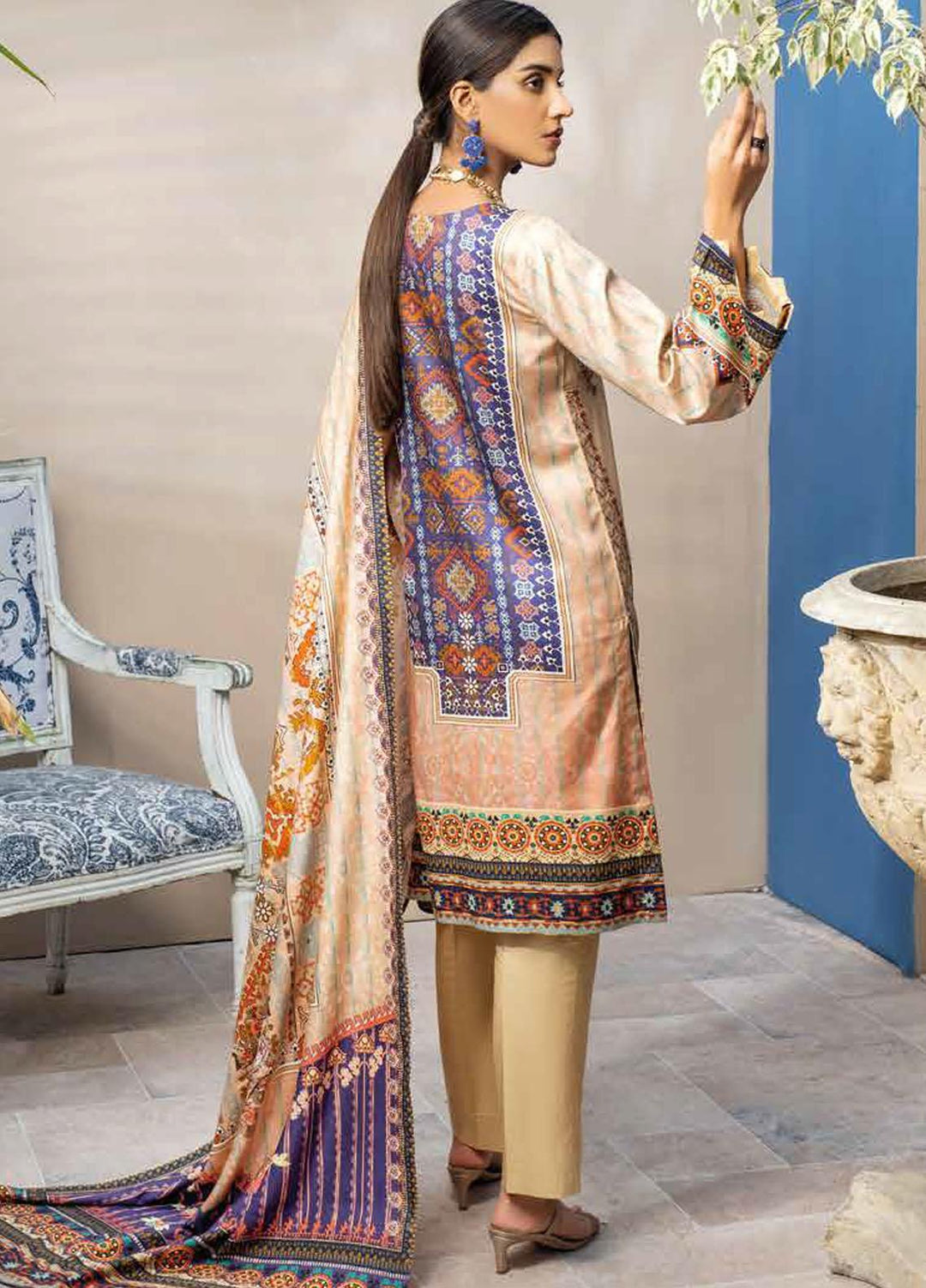 Mahi By Rang Rasiya Embroidered Cottel Linen Suits Unstitched 3 Piece RR21M 06 Havana - Winter Collection