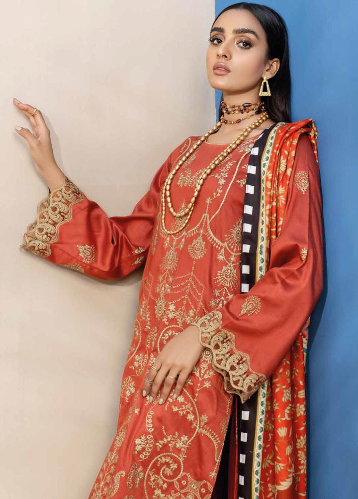 Mahi By Rang Rasiya Embroidered Cottel Linen Suits Unstitched 3 Piece RR21M 08 Veil - Winter Collection