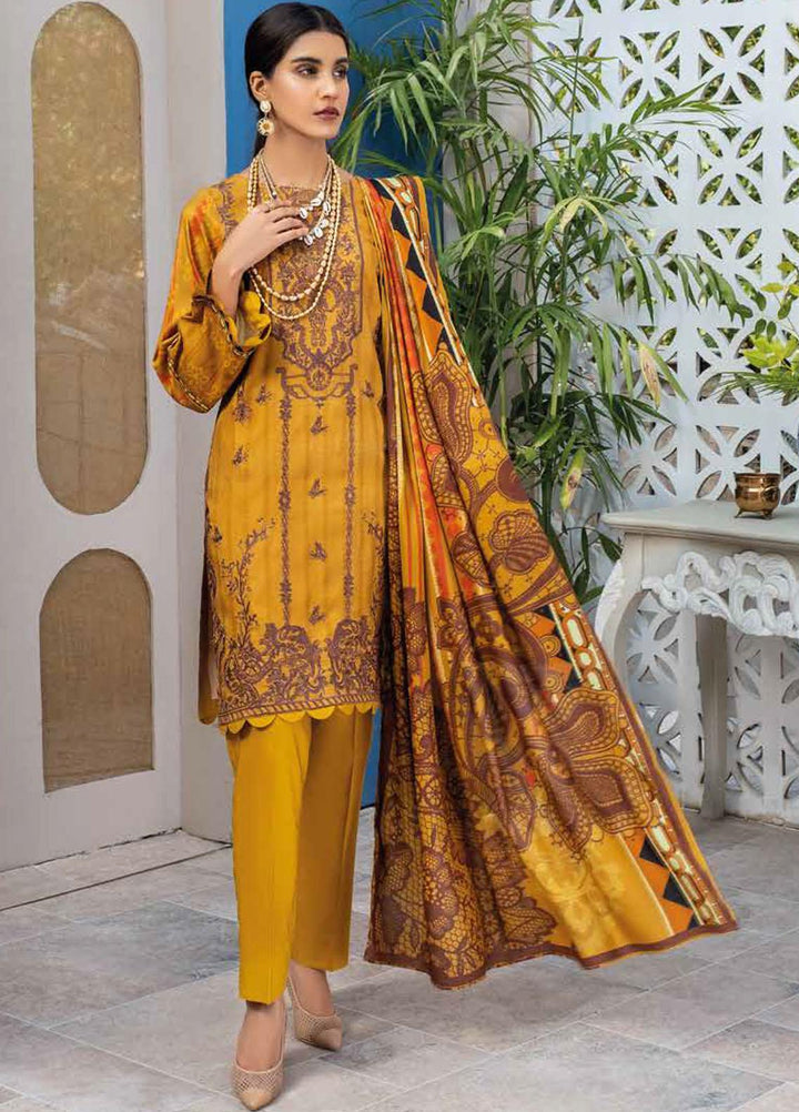 Mahi By Rang Rasiya Embroidered Cottel Linen Suits Unstitched 3 Piece RR21M 12 Limelight - Winter Collection