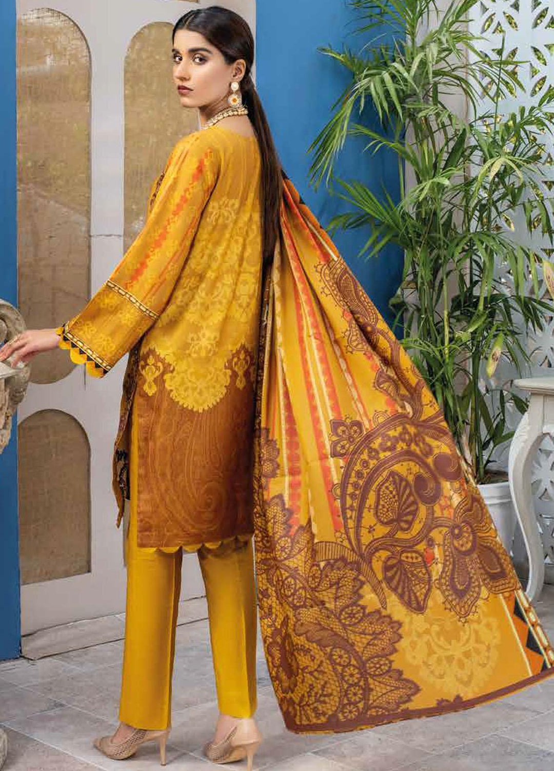 Mahi By Rang Rasiya Embroidered Cottel Linen Suits Unstitched 3 Piece RR21M 12 Limelight - Winter Collection