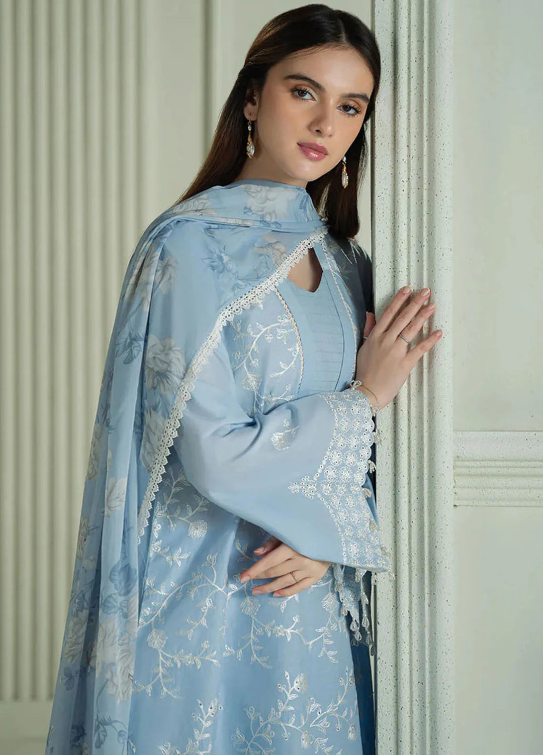 Mahiri by Cross Stitch Embroidered Lawn Suits Unstitched 3 Piece CS25ML Lavender Blue - Summer Collection