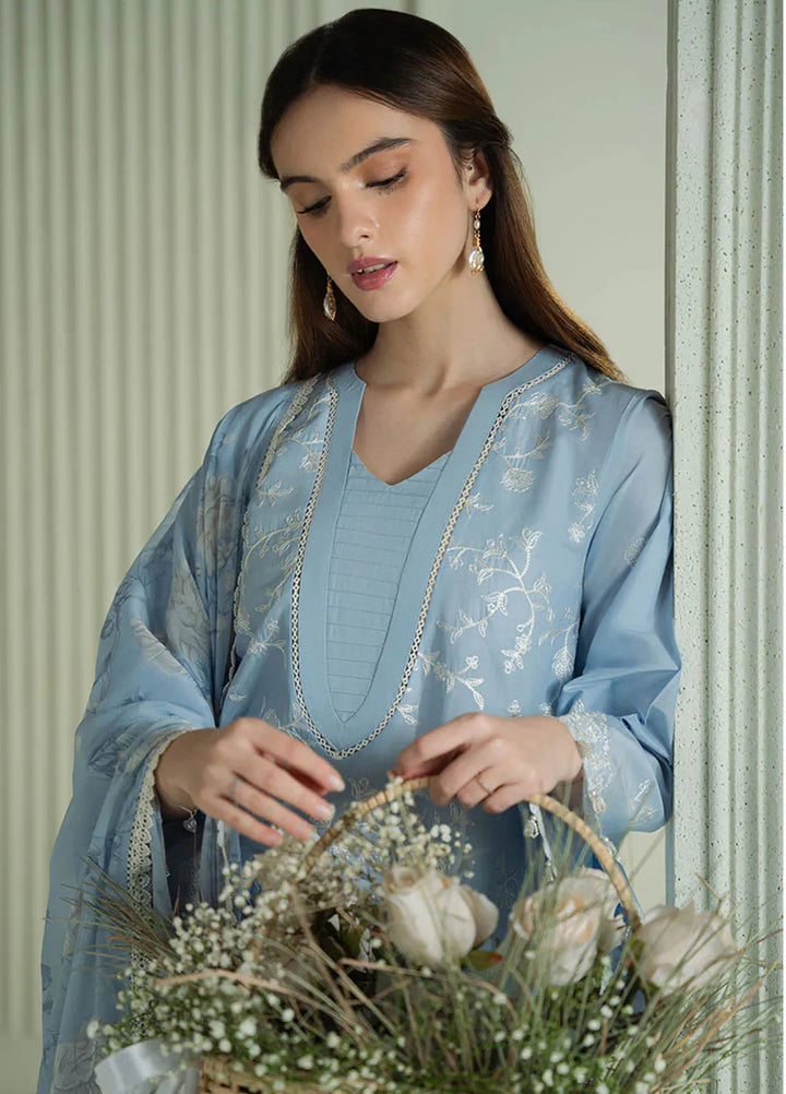 Mahiri by Cross Stitch Embroidered Lawn Suits Unstitched 3 Piece CS25ML Lavender Blue - Summer Collection