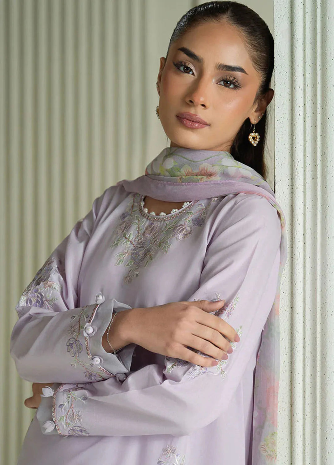 Mahiri by Cross Stitch Embroidered Lawn Suits Unstitched 3 Piece CS25ML Violet Veil - Summer Collection