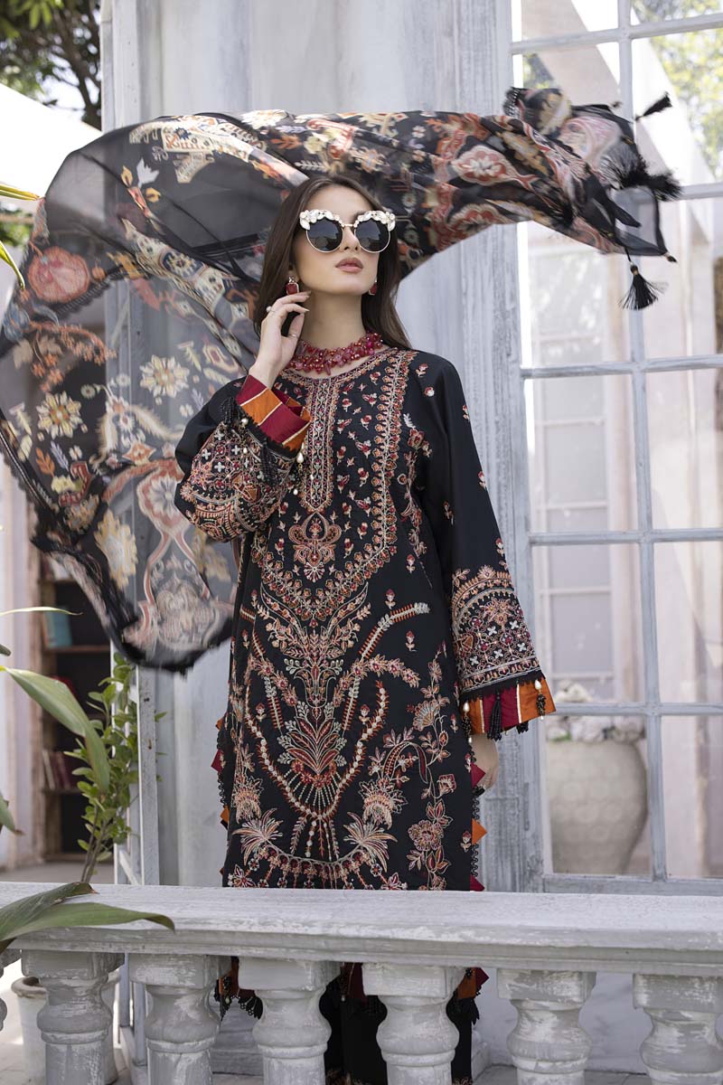 Husn E Adaa by Maham Sultan Unstitched Embroidered Lawn 3 Piece Suit MS26UHA Mahrukh - Lawn Collection