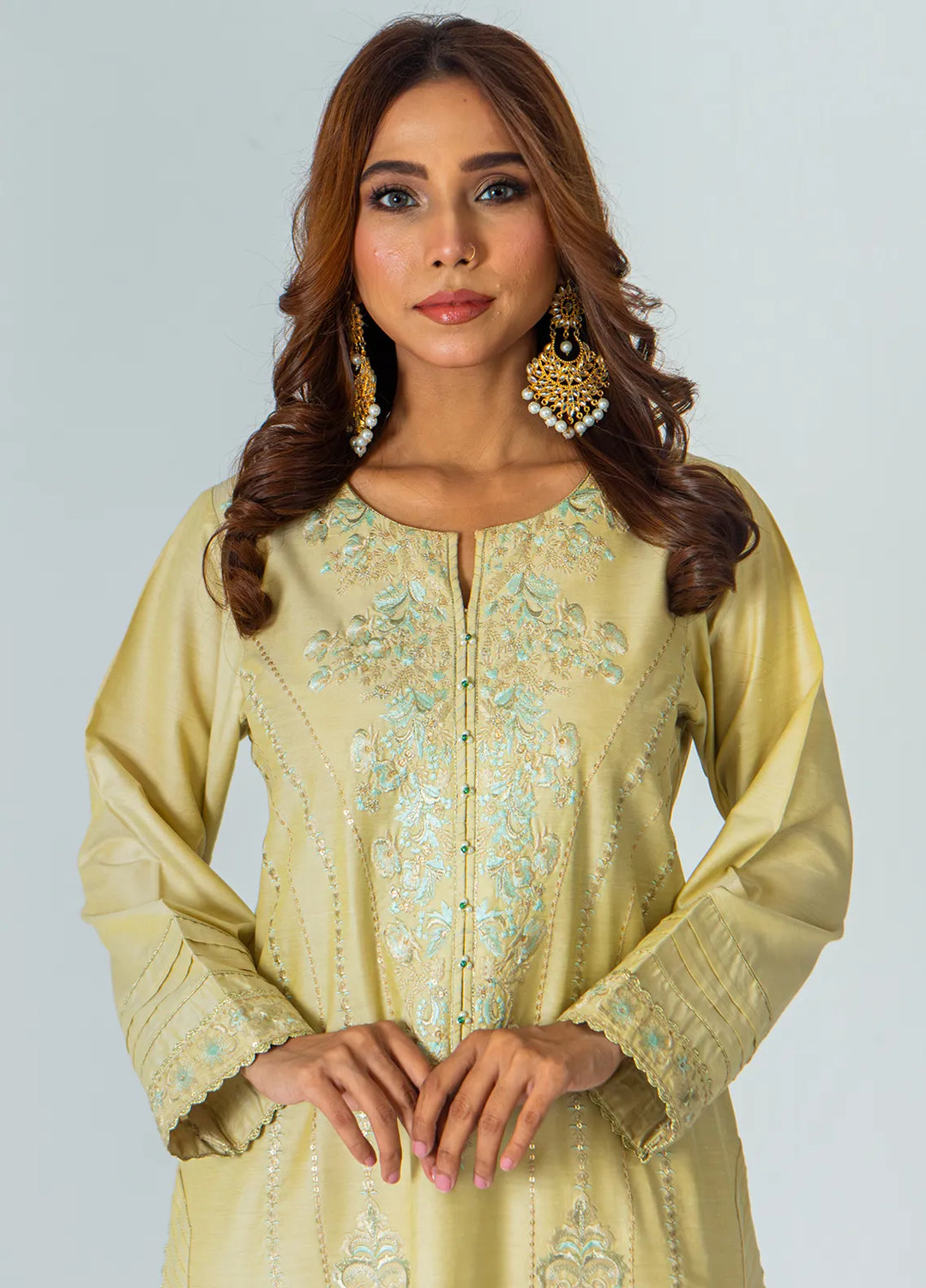 Mahnoor Ejaaz Pret Embroidered Silk 3 Piece Suit MELP-SH-003