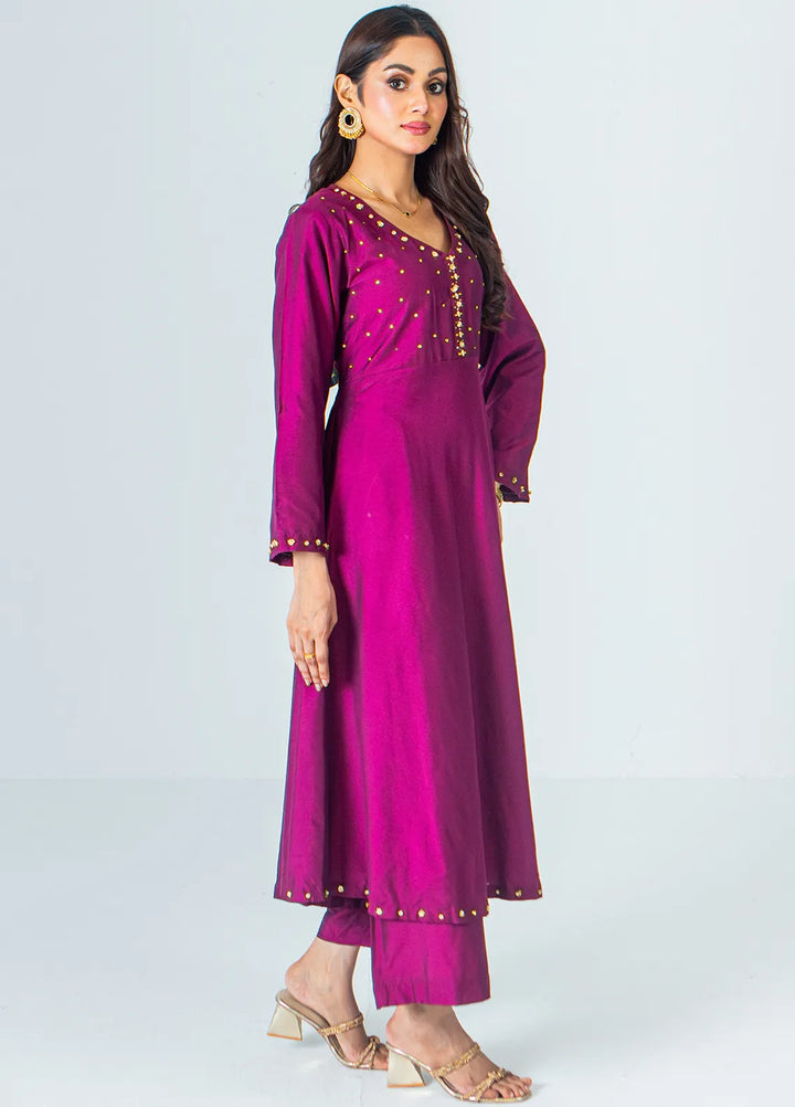 Mahnoor Ejaaz Pret Embroidered Silk 3 Piece Suit MELP-SH-006