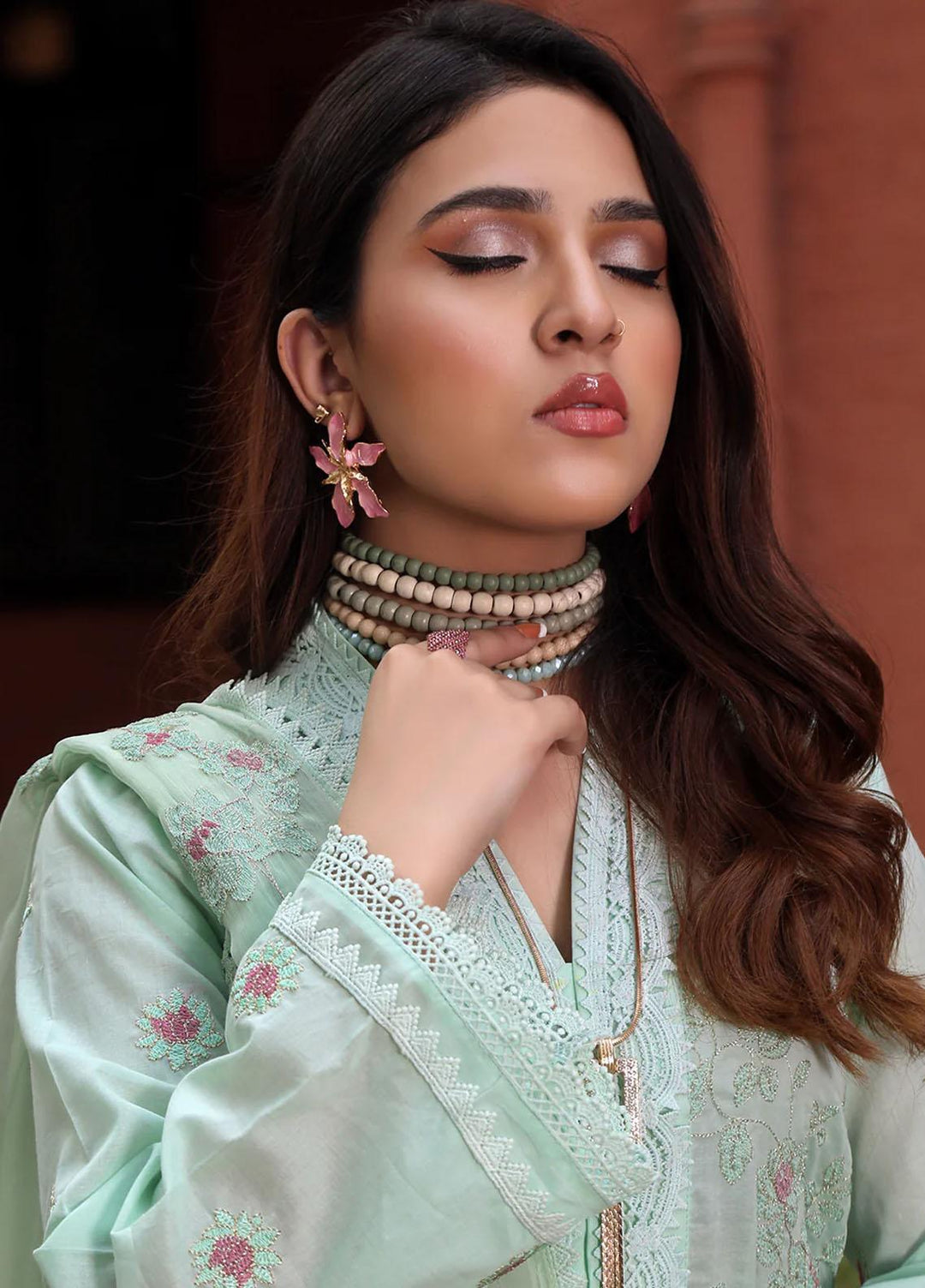 Mahnur Embroidered Lawn Suits Unstitched 3 Piece MN23L-V2 D-10 - Summer Collection