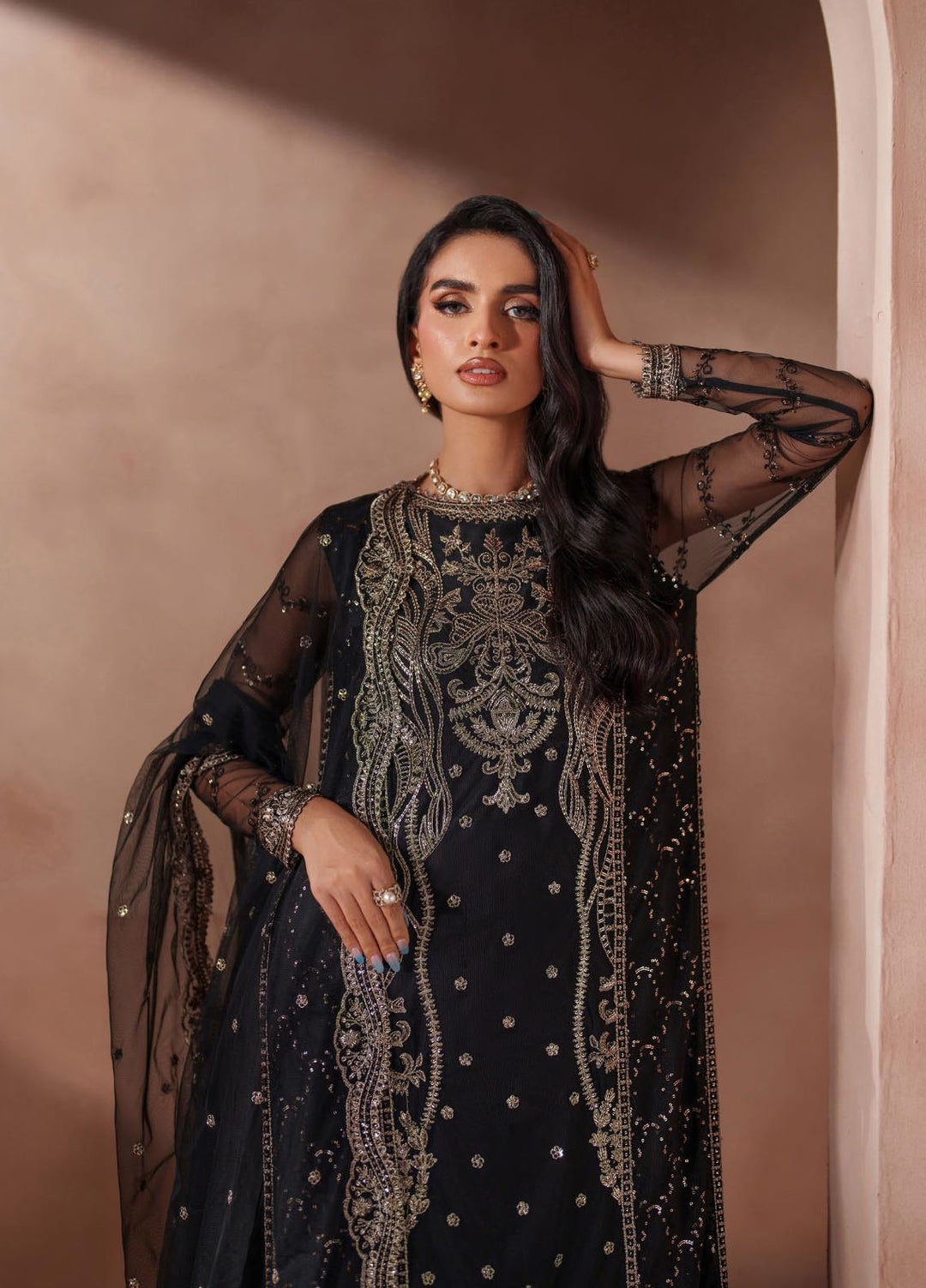 Mahrosh by Zarif Embroidered Net Suits Unstitched 3 Piece ZAF25MF MUF-01 Ishaal - Formals Collection