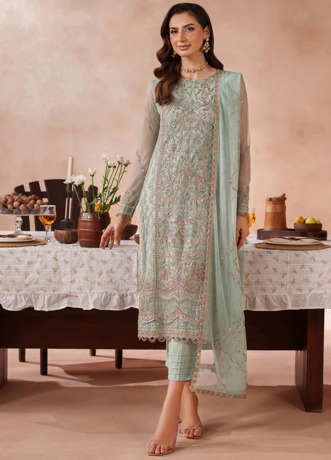 Mahrosh by Zarif Embroidered Net Suits Unstitched 3 Piece ZAF25MF MUF-05 Zarqa - Formals Collection