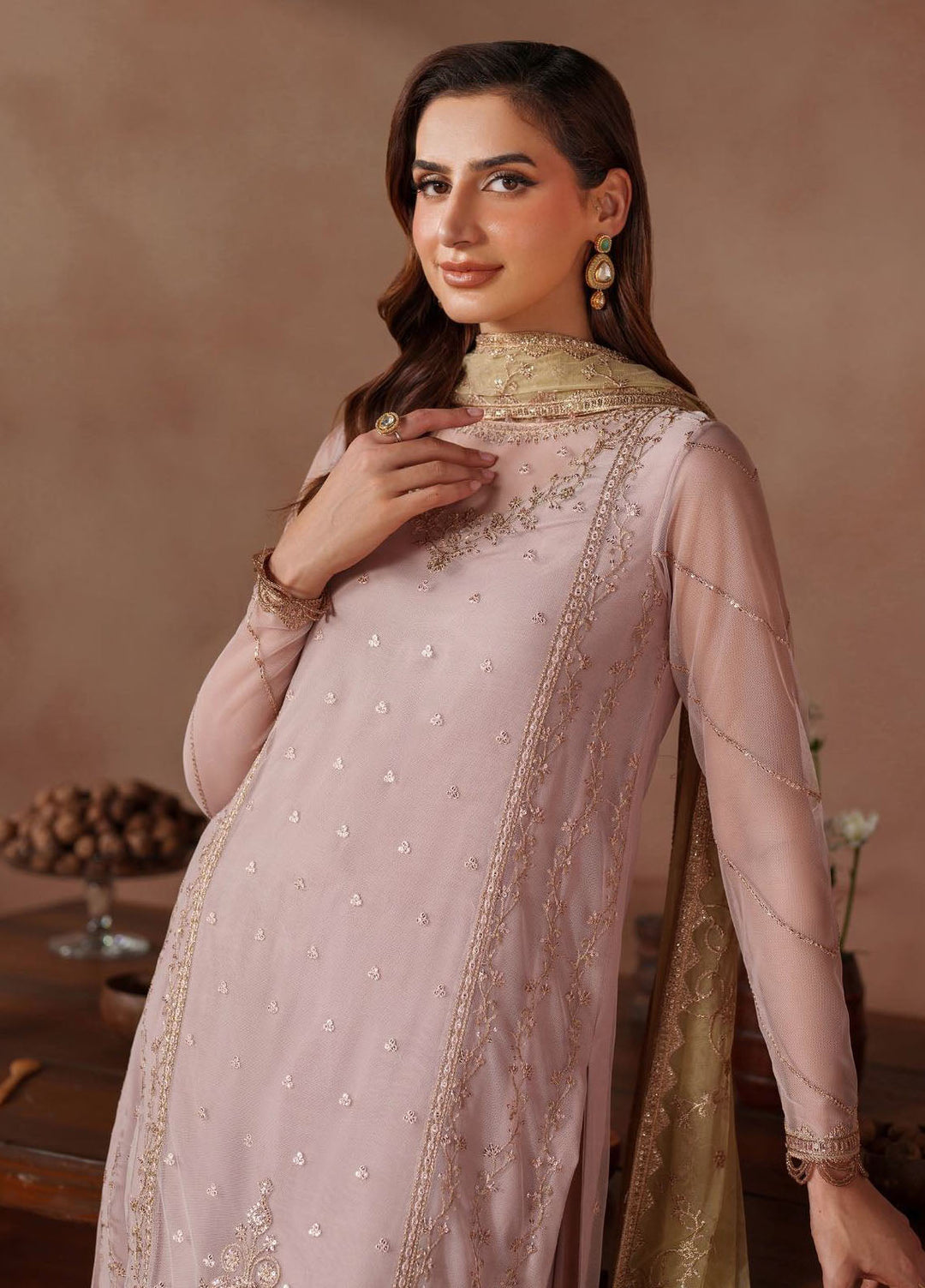 Mahrosh by Zarif Embroidered Net Suits Unstitched 3 Piece ZR25UF MUF-06 Zinoor - Formals Collection