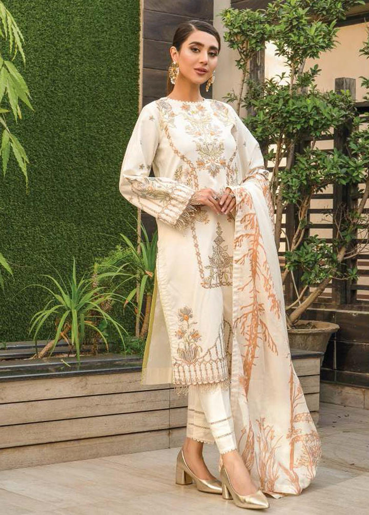 Mahru By LALA Textiles Embroidered Lawn Suits Unstitched 3 Piece LT22M 007 Bela - Spring / Summer Collection