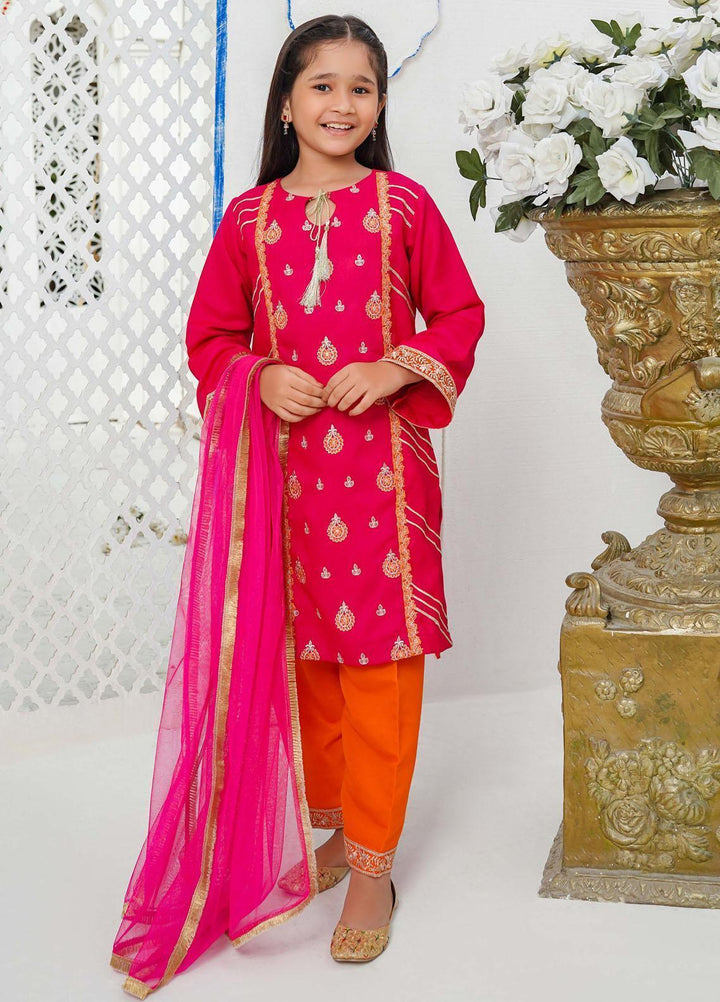 Modest Pret Embroidered Silk 3 Piece Suit Shahtaj