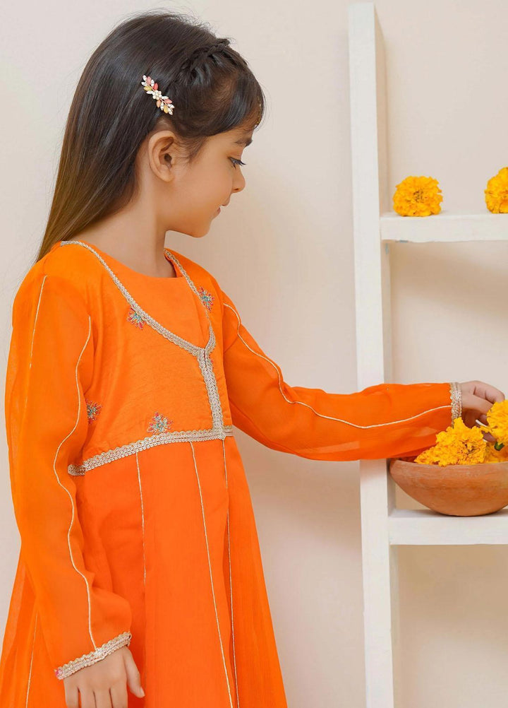 Modest Pret Embroidered Chiffon 3 Piece Suit Sunehri