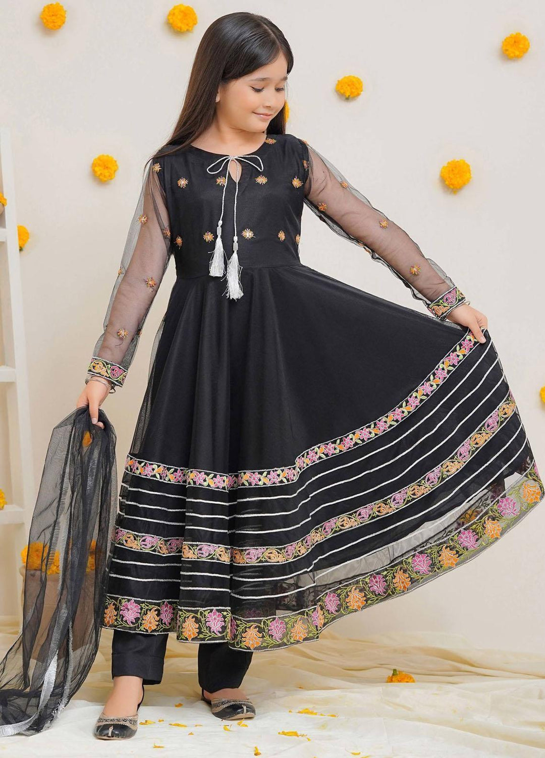 Modest Pret Embroidered Net 3 Piece Suit Tabeer