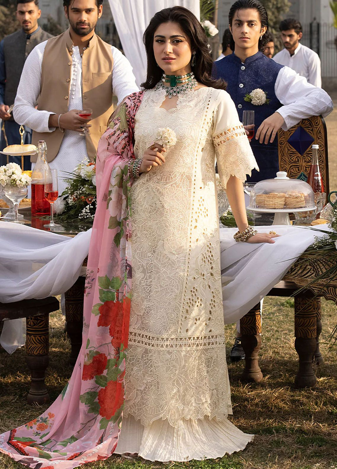 Mahrukh by Mahnur Embroidered Lawn Suits Unstitched 3 Piece MN24MK D1-A Opal - Summer Collection