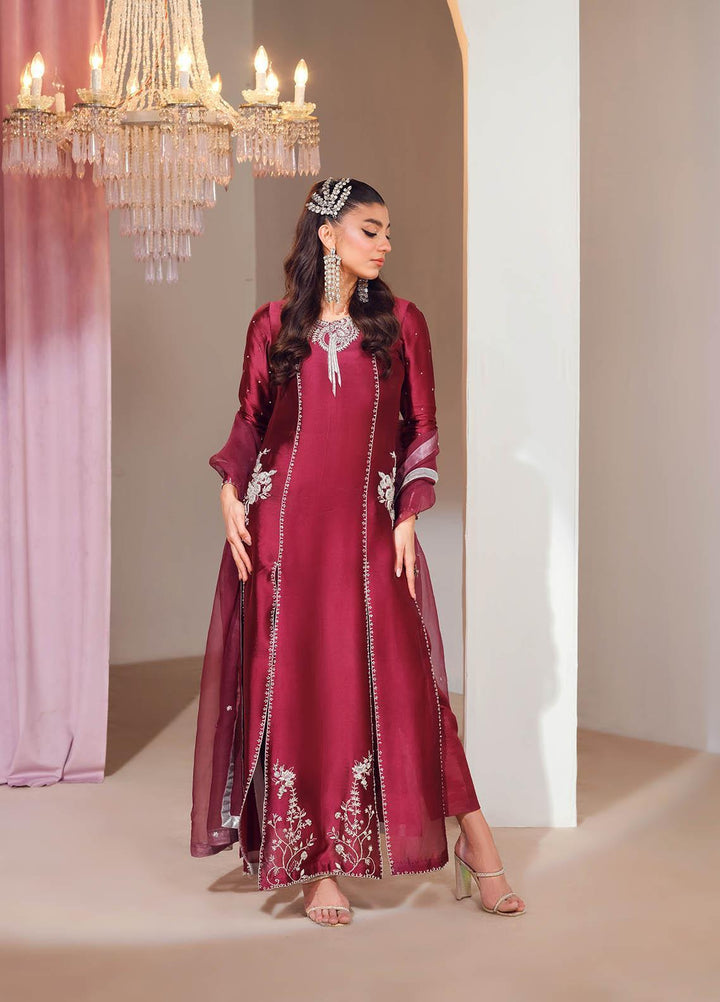 Mahum Asad Luxury Pret  Silk 3 Piece Dress MA23FE CRUSH