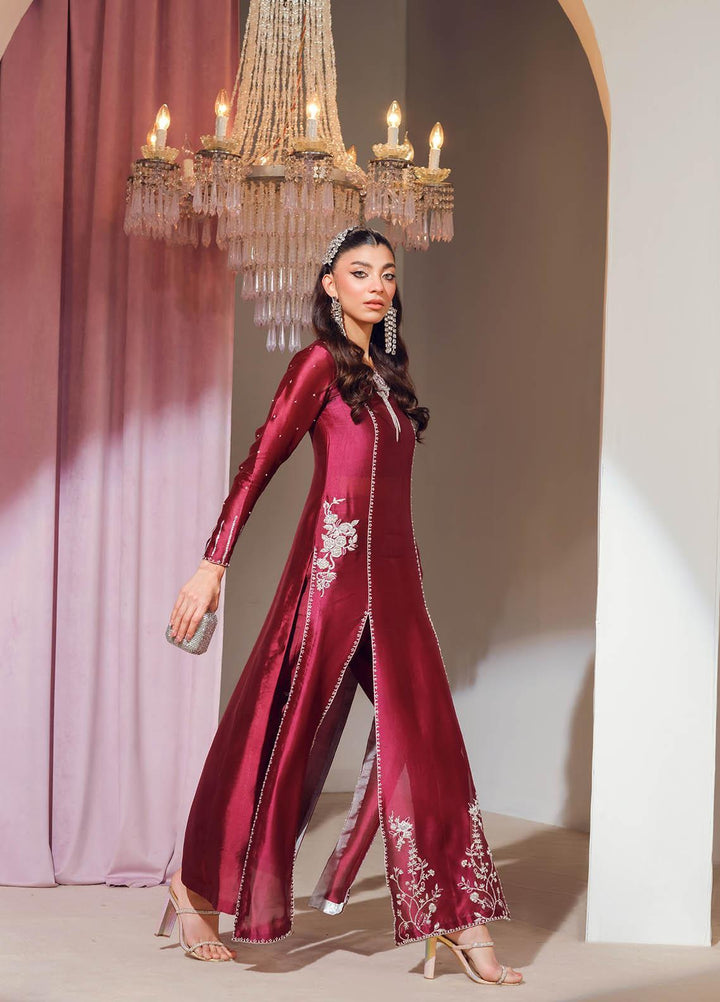 Mahum Asad Luxury Pret  Silk 3 Piece Dress MA23FE CRUSH
